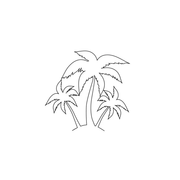 Icono de línea de silueta de palmera. vector plano simple — Archivo Imágenes Vectoriales