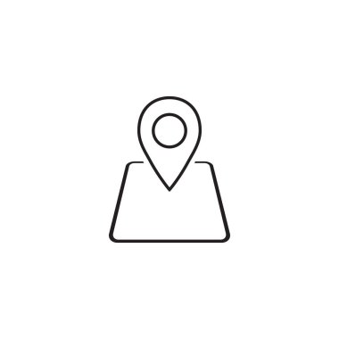 Harita vektör çizgisi simgesi. Kendi özel konum simgenizi oluşturun. Kişi web sayfası için vektör simgesi