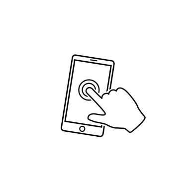 Elle akıllı telefon ekranı, satır simgesine dokunun.