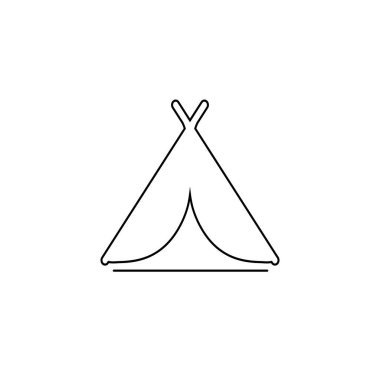 Kamp çadırı sembolü simgesi. Modern dairede vektör
