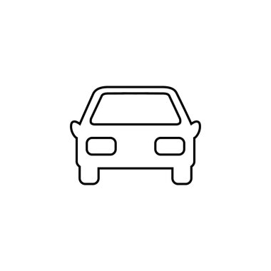Araba önü basit çizgi simgesi. Vektör illüstrasyonu