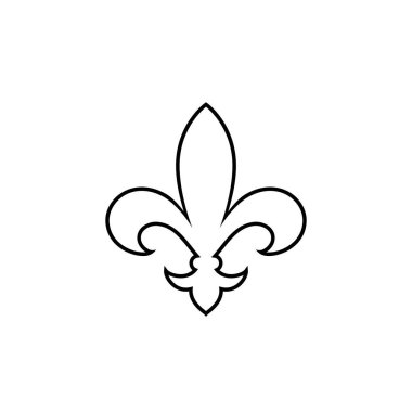 Fleur de lis heraldik çizgi simgesi. Modern dairede vektör