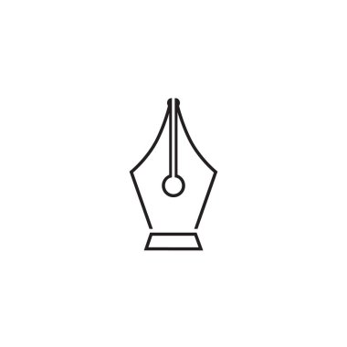 Siyah Çeşme kalem ucu çizgisi simgesi beyaz arkaplanda izole edildi. Kalem aleti işareti. Vektör İllüstrasyonu