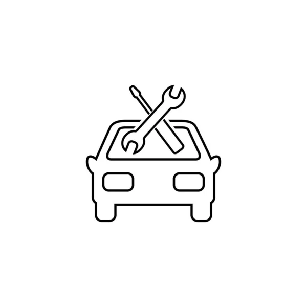 Liniensymbol Auto Service Vektor Illustration in flach — Stockvektor