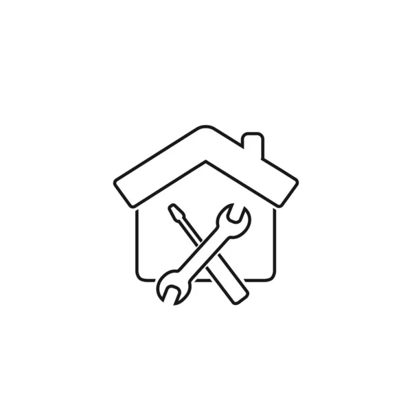 Icône de ligne de maison de maintenance - De la propriété, maison commerciale et les icônes de l'immobilier, icônes hypothécaires — Image vectorielle