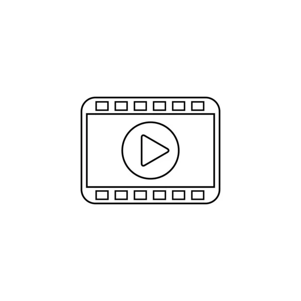Play video modern vonal ikon szalag vektor elszigetelt fehér háttér — Stock Vector
