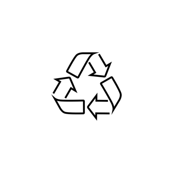 Recycle sign Vector line icon. Trash symbol. Eco bio waste concept. Arrow sign isolated on white, flat design for web, — Stock Vector