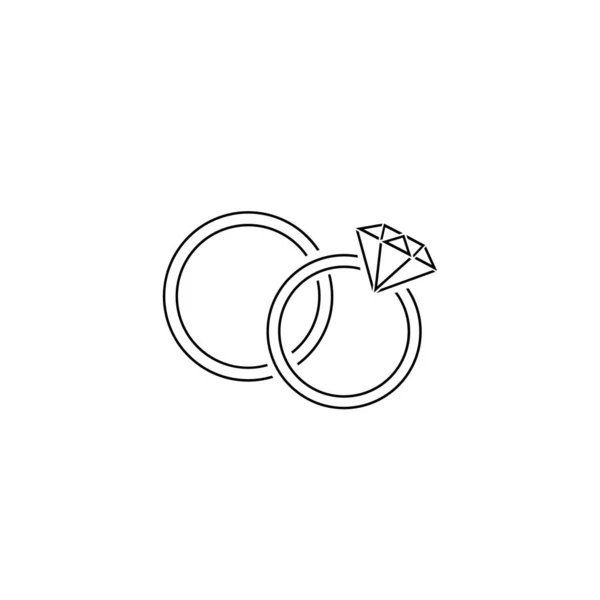 Ícone de linha de anéis em branco, ilustração vetorial plana — Vetor de Stock