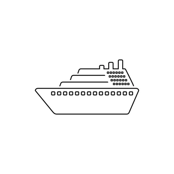 Icono de línea de nave vector. Icono de símbolo de crucero — Vector de stock