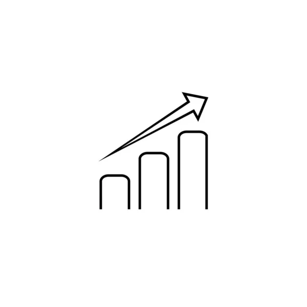 Icono de línea gráfica de crecimiento vectorial en blanco — Vector de stock