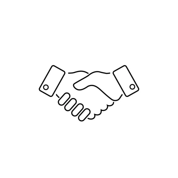 Ikona biznesowego uścisku dłoni. Wektor ilustracji w nowoczesnym stylu płaskim — Wektor stockowy