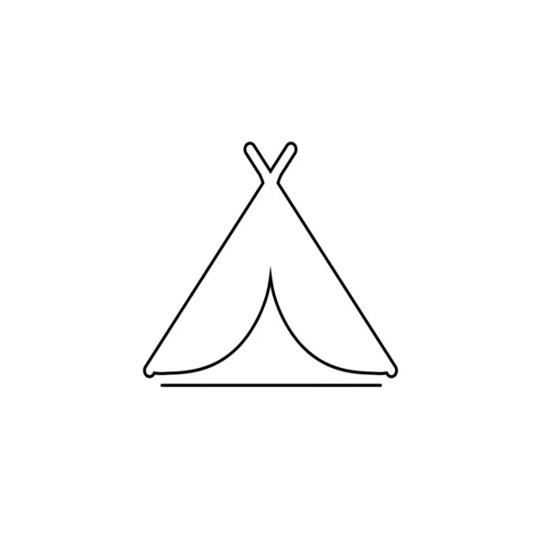 Camping ícone de linha símbolo tenda. Vetor em apartamento moderno —  Vetores de Stock