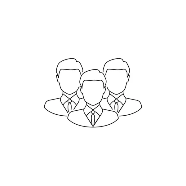 Corporate Team Line Icon. Employees behind the leader. Vector — Stock Vector