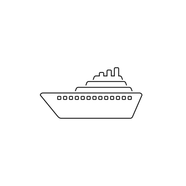 Schiffsliniensymbolvektor. Kreuzfahrtschiff Symbol-Illustration — Stockvektor