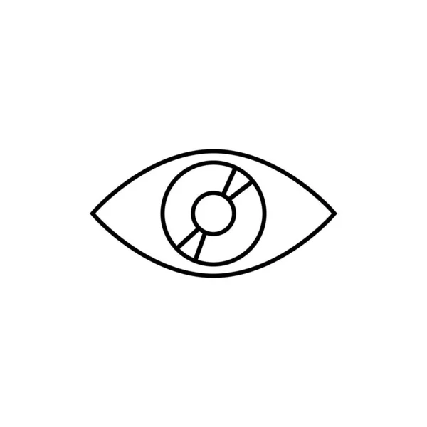 Vetor de ícone de linha de olho. Símbolo ocular. Sinal de estilo linear para conceito móvel e web design. Ilustração do símbolo do olho. Gráficos vetoriais Pixel — Vetor de Stock