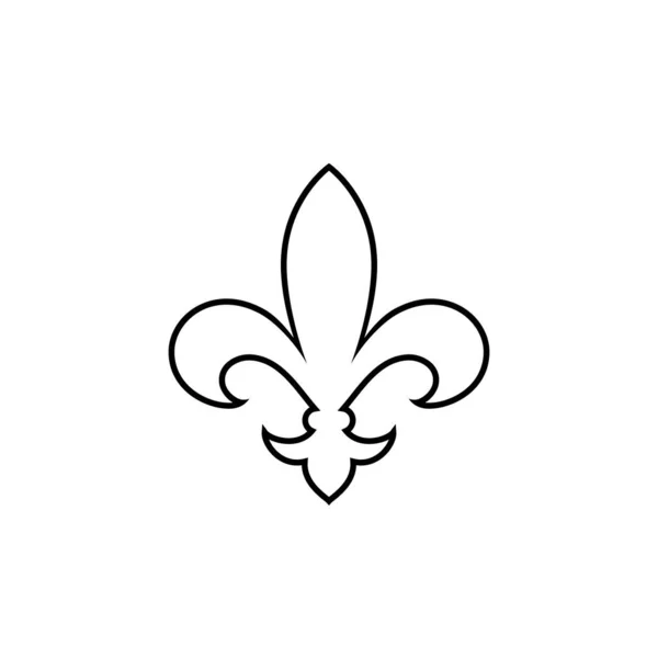 Icono de línea heráldica Fleur de lis. Vector en plano moderno — Archivo Imágenes Vectoriales