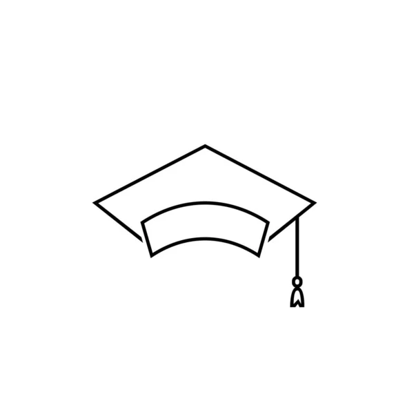 Graduate cap line icon logo. Vector en plano moderno — Vector de stock