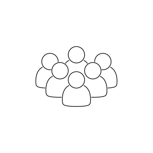 Icono de línea de personas en color negro sobre fondo blanco aislado. Grupo de personas ideal para negocios, startup, web. Gente negra de fondo blanco.Grupo de personas — Archivo Imágenes Vectoriales