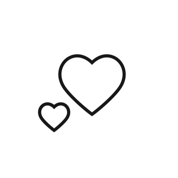 Heart Love Line Icono Vector Ilustración en plano moderno — Vector de stock