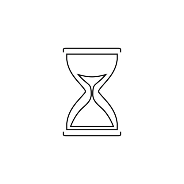 Illustration of hourglass line icon on white background. Vector — Stock Vector