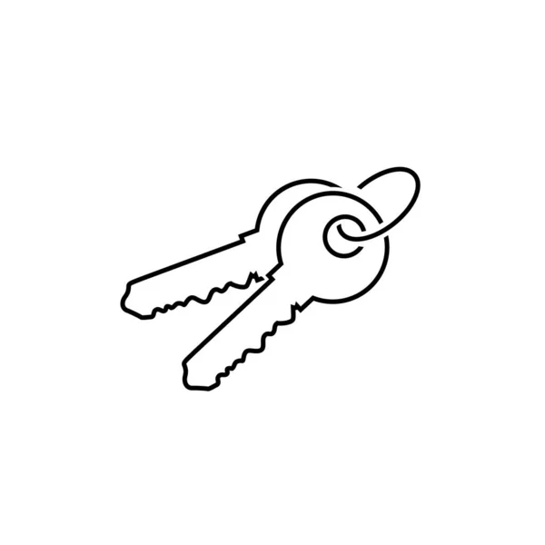 Plantilla icono de línea clave. Ilustración vectorial en plano moderno — Vector de stock