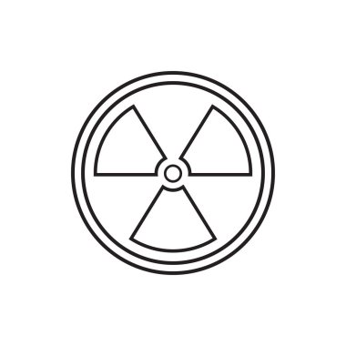 Siyah Radyoaktif çizgi simgesi beyaz arkaplanda izole edildi. Radyoaktif zehirli sembol. Radyasyon tehlikesi işareti. Vektör İllüstrasyonu