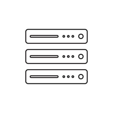 Bilgisayar Sunucusu Satırı Simge Vektörü İllüstrasyonu