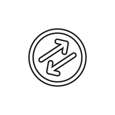 Çapraz Dönen Oklar lastik mühür filigranı. Satır Simgesi vektör sembolü. Beyaz arkaplandaki etiket