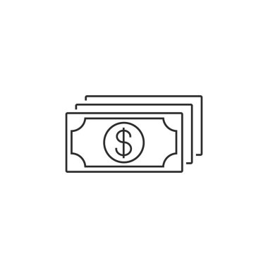 Beyaz üzerinde vektör para çizgisi simgesi