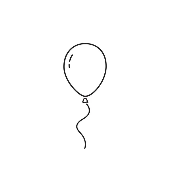 Εικονίδιο Γραμμής Μπαλονιού Απομονωμένο Λευκό Φόντο Διάνυσμα — Διανυσματικό Αρχείο