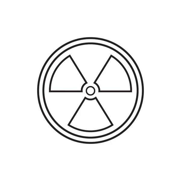 Černá Radioaktivní Čára Ikona Izolované Bílém Pozadí Radioaktivní Toxický Symbol — Stockový vektor
