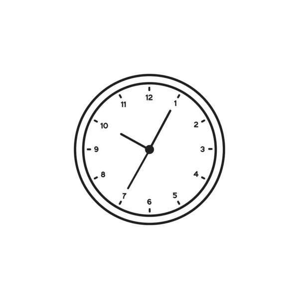 Ρολόι Εικονίδιο Γραμμή Σημάδι Επίπεδο Στυλ Εικονογράφηση Διανύσματος Διαχείρισης Χρόνου — Διανυσματικό Αρχείο