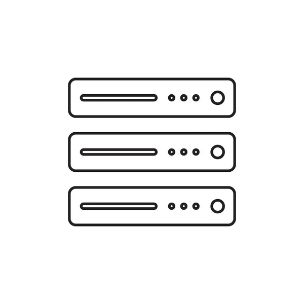 Computer Server Line Icon Vector Illustration — Stockvektor