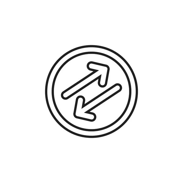 Átlós Flipping Arrows Gumi Pecsét Vízjel Vonalas Ikon Vektor Szimbólum — Stock Vector