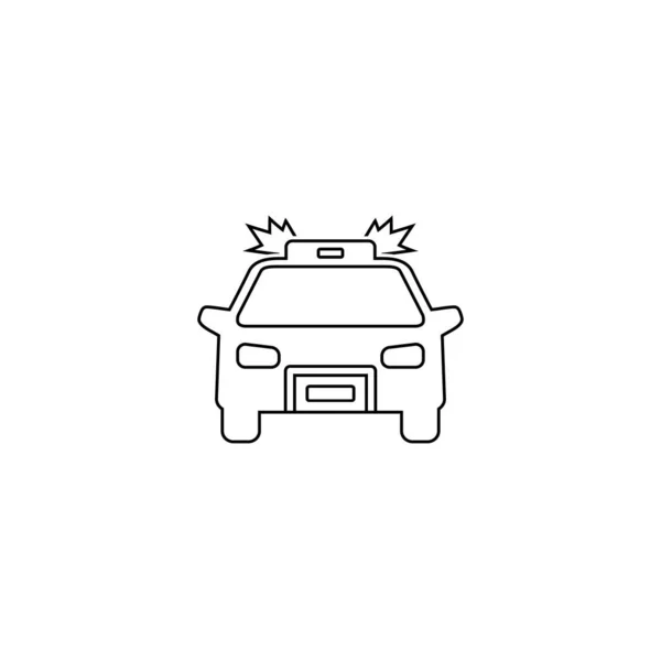 Ícone do carro da polícia no branco. Ilustração vetorial — Vetor de Stock