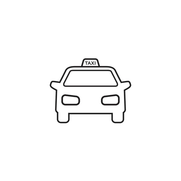 Icona linea vettoriale taxi su bianco — Vettoriale Stock
