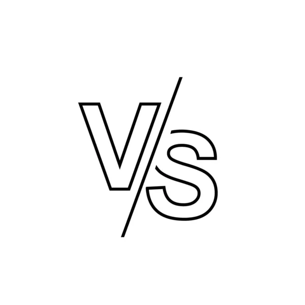 VS versus letras vector logo línea icono aislado sobre fondo blanco. VS versus símbolo para el concepto de confrontación o diseño de oposición — Vector de stock