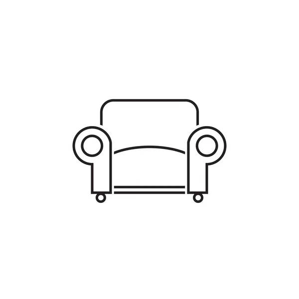 Beyaz koltukta düz çizgi ikonu. Vektör — Stok Vektör