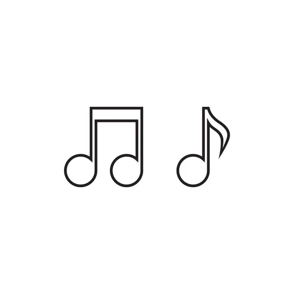 Música nota vector línea icono. Símbolos de sonido y melodía — Vector de stock
