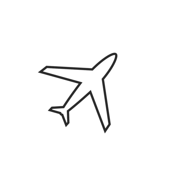 Ikona rovinné vektorové čáry, symbol piktogramu letiště a letadla — Stockový vektor