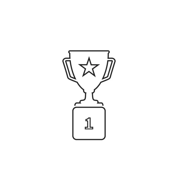 Trophy Line Icono en estilo plano de moda aislado sobre fondo gris. Símbolo de premio para el diseño de su sitio web, logotipo, aplicación, interfaz de usuario. Vector — Archivo Imágenes Vectoriales