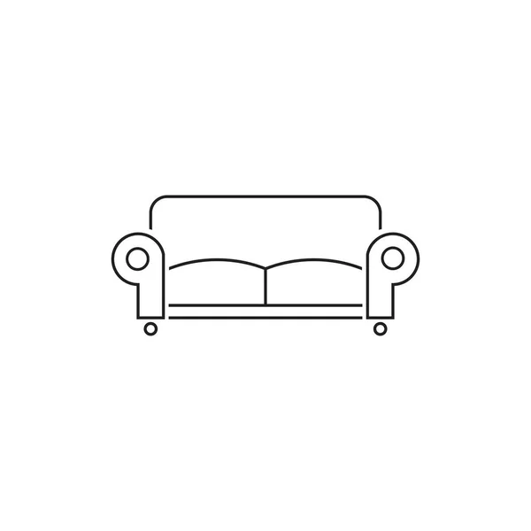 Ícone da linha do sofá. Ilustração de Móveis ou Elementos Interiores em Estilo Glyph Como Um Símbolo de Moda de Sinal de Vetor Simples para Design e Sites, Apresentação ou Celular — Vetor de Stock