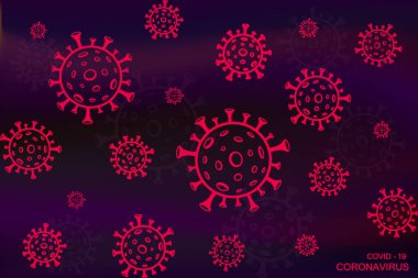 Coronavirus salgını 2019-nCoV modeli. Covid-19 düz vektör kalıbı. Covid-19, Coronavirus romanı, 2019-NCoV, karantina bayrağı konsepti