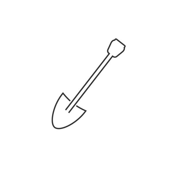 Shovel Line Icon. Gardening Vector Illustration. Construction Equipment Sign Symbol — Stock Vector