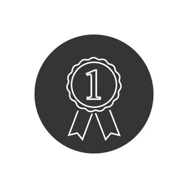 1, vektör illüstrasyon düz biçimli ödül satırı simgesi