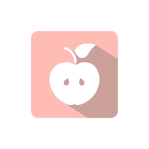 Яблочные фрукты розовый значок с теневым дизайном шаблон вектор изолированной иллюстрации — стоковый вектор
