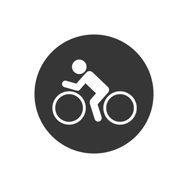 Plantilla de logotipo de vector icono de bicicleta en estilo plano gris — Archivo Imágenes Vectoriales