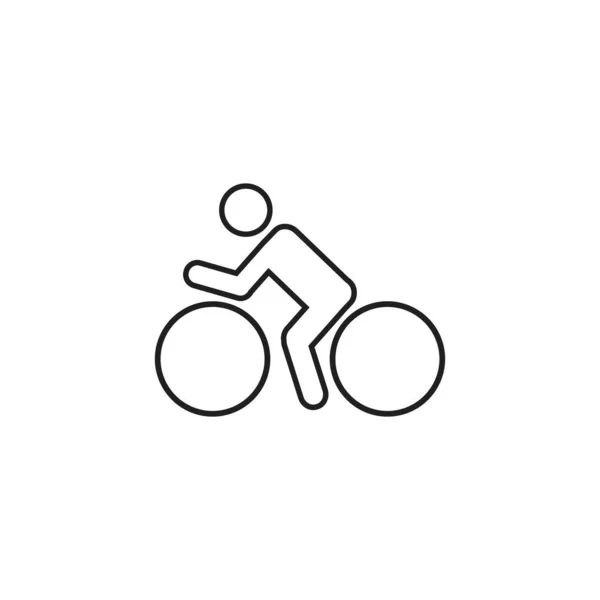Modèle de logo vectoriel d'icône de ligne de vélo style plat — Image vectorielle