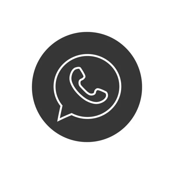 Telefone de botão com sombra. Linha Icon logotipo, símbolo, aplicativo, web, ui. Ilustração vetorial —  Vetores de Stock