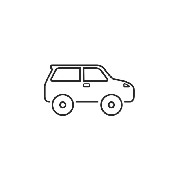 Car line icon on white. Vector illustration in modern flat style — Stock Vector